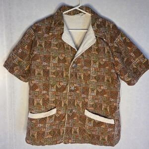Men's Brown Geometric Pattern Casual Shirt